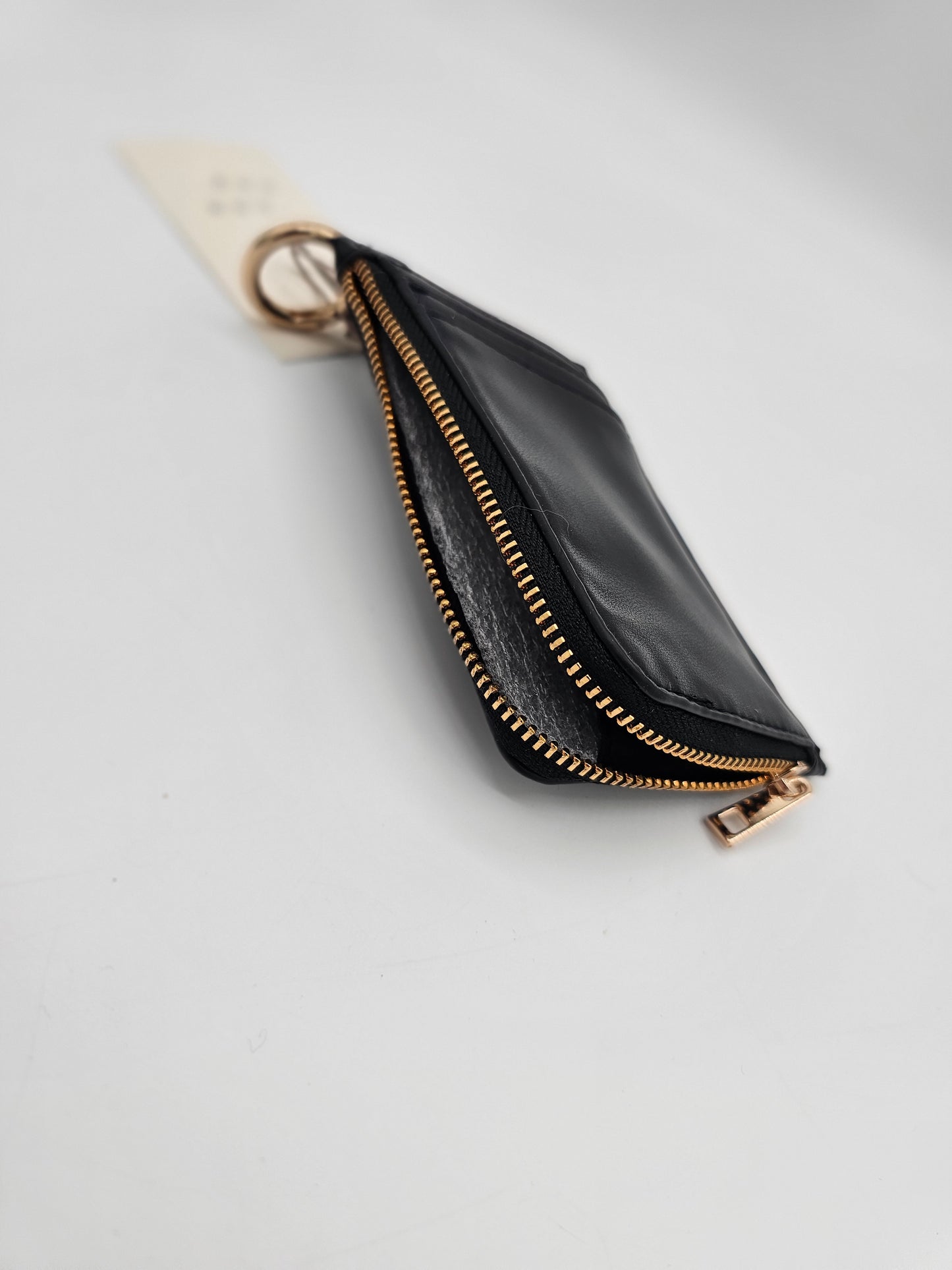 A New Day Black Card Holder Wallet with Zipper & Key Ring