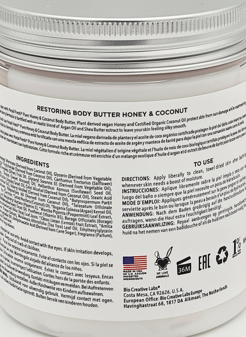 Petal Fresh Pure Restoring Body Butter – Honey & Coconut (8 oz)