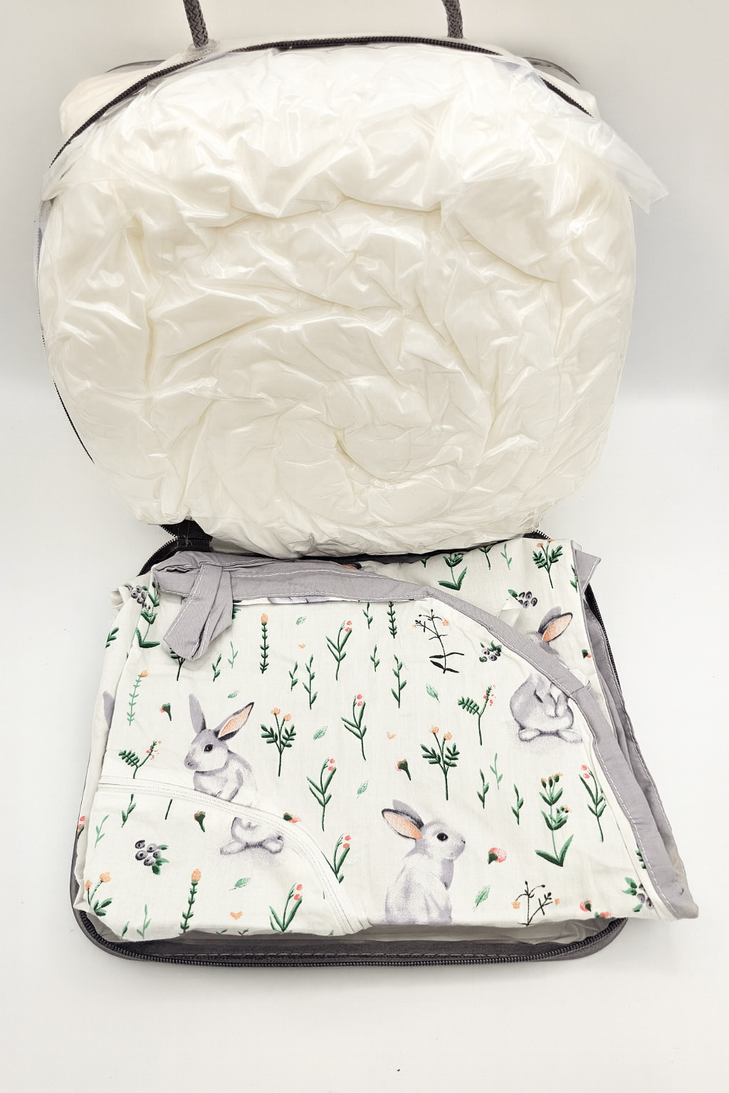 Baby Lounger Nest – Soft Padded Infant Nest with Rabbit & Wildflower Print