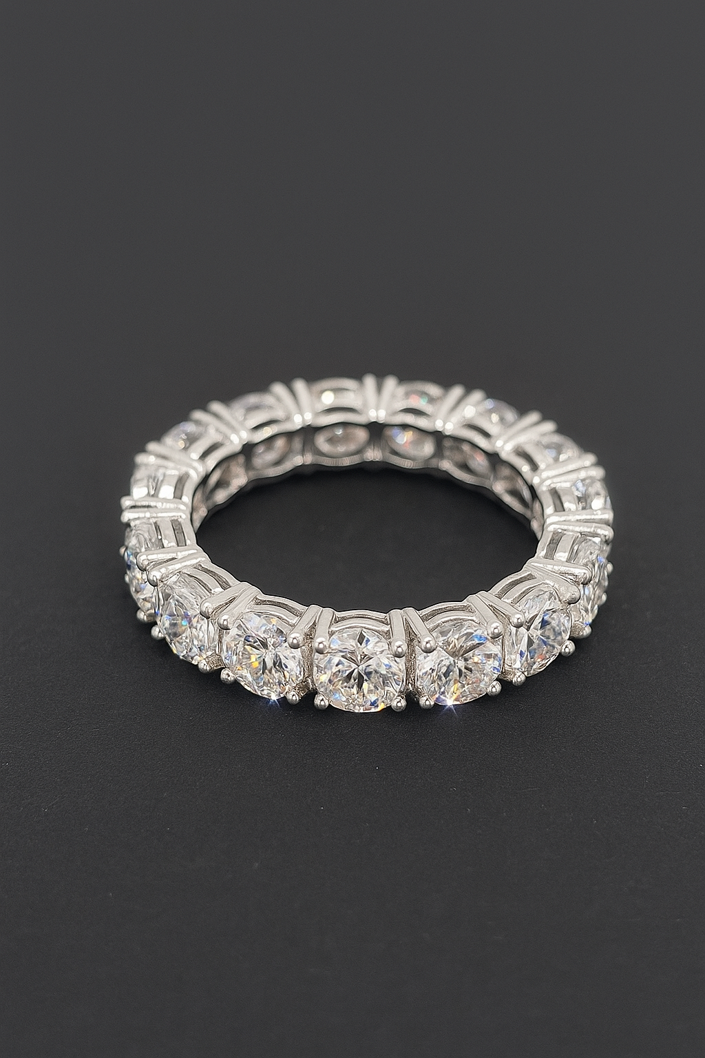 Sterling Silver Moissanite Eternity Band – 6.30 CTTW | Size 9