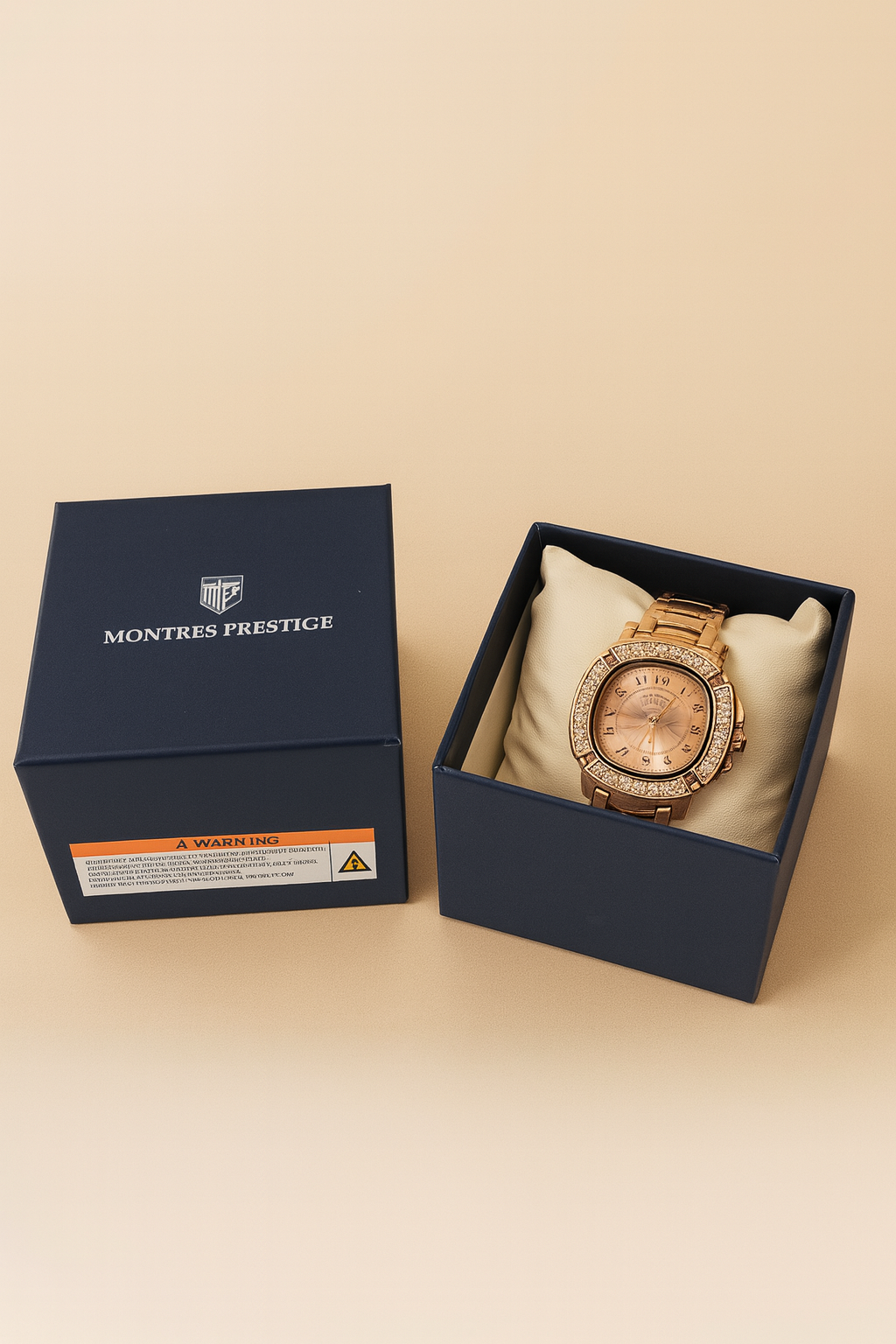 Montres Prestige Rose Gold Crystal-Accented Women’s Watch – MPW-0189