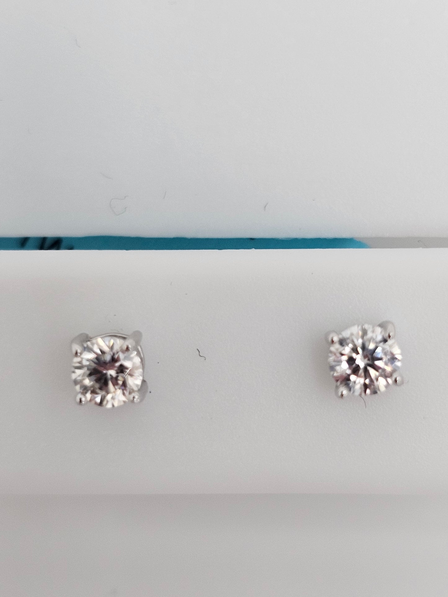 Sterling Silver Moissanite Stud Earrings – 4 mm, 0.44 CTW, VVSD Color