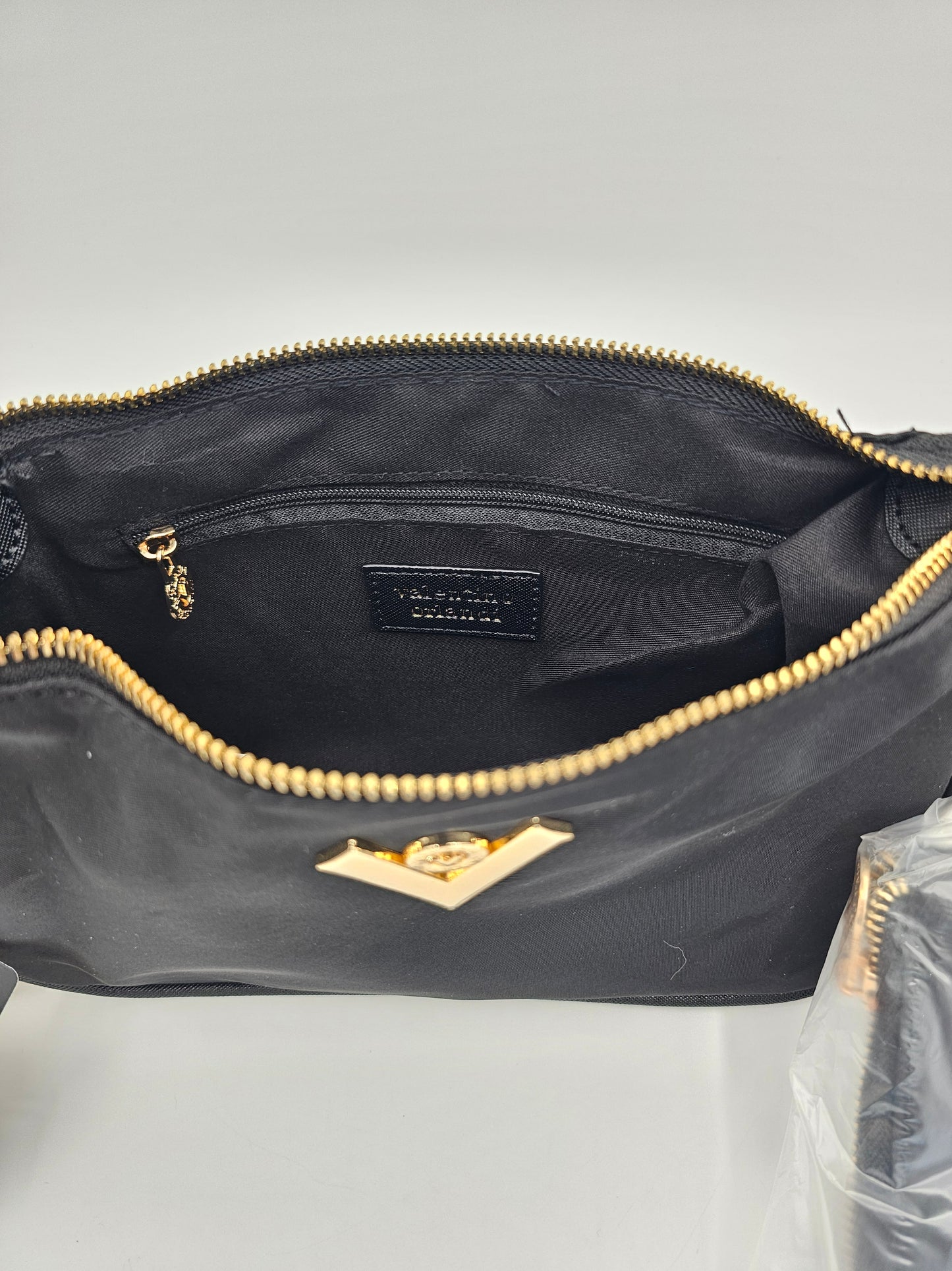 Valentino Orlandi Black Nylon Crossbody Bag – Gold Hardware | Style VN-2109