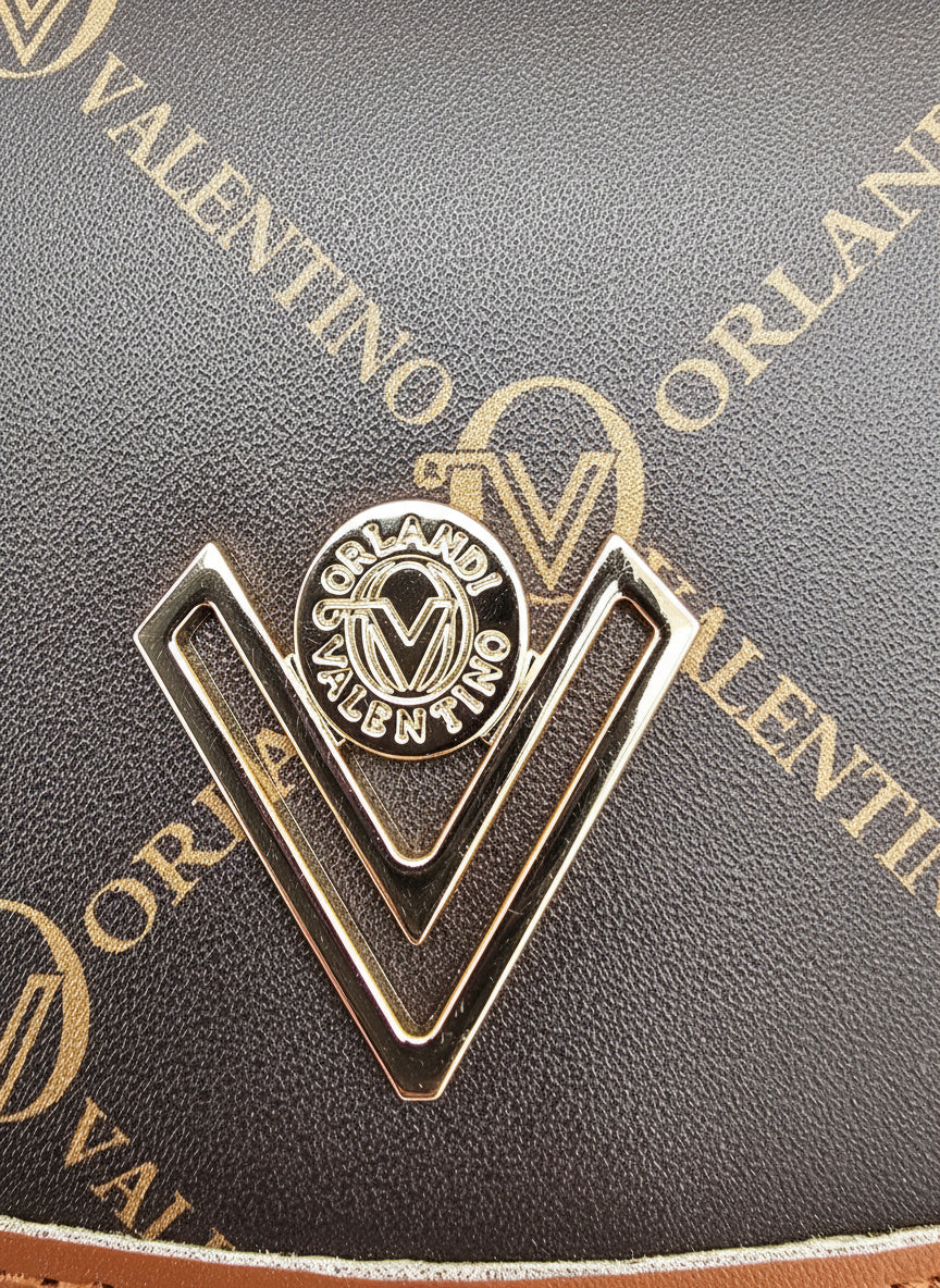 Valentino Orlandi Brown Monogram Crossbody Bagp
