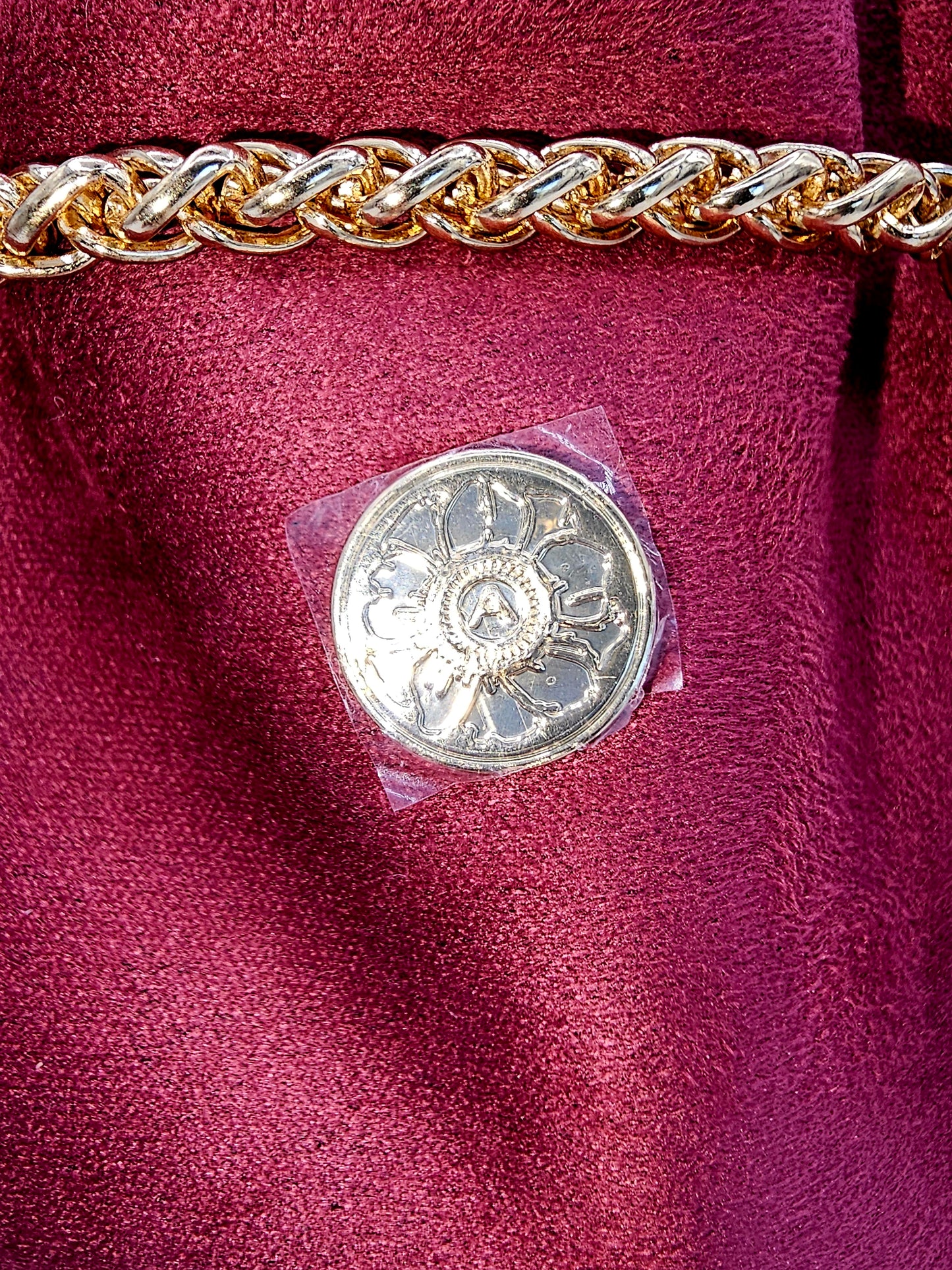 Azzaro Burgundy Mini Chain Shoulder Bag