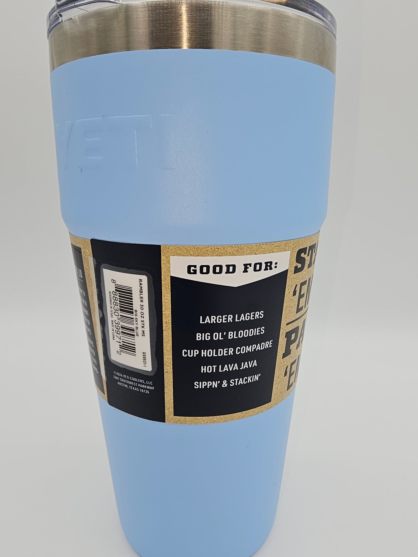 YETI Rambler 30 oz Tumbler – Sky Blue (with Magslider Lid)