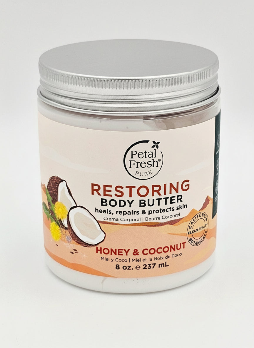Petal Fresh Pure Restoring Body Butter – Honey & Coconut (8 oz)