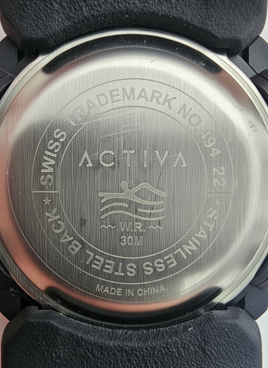 Activa Digital Men’s Sport Watch – 56mm, Green Silicone Band