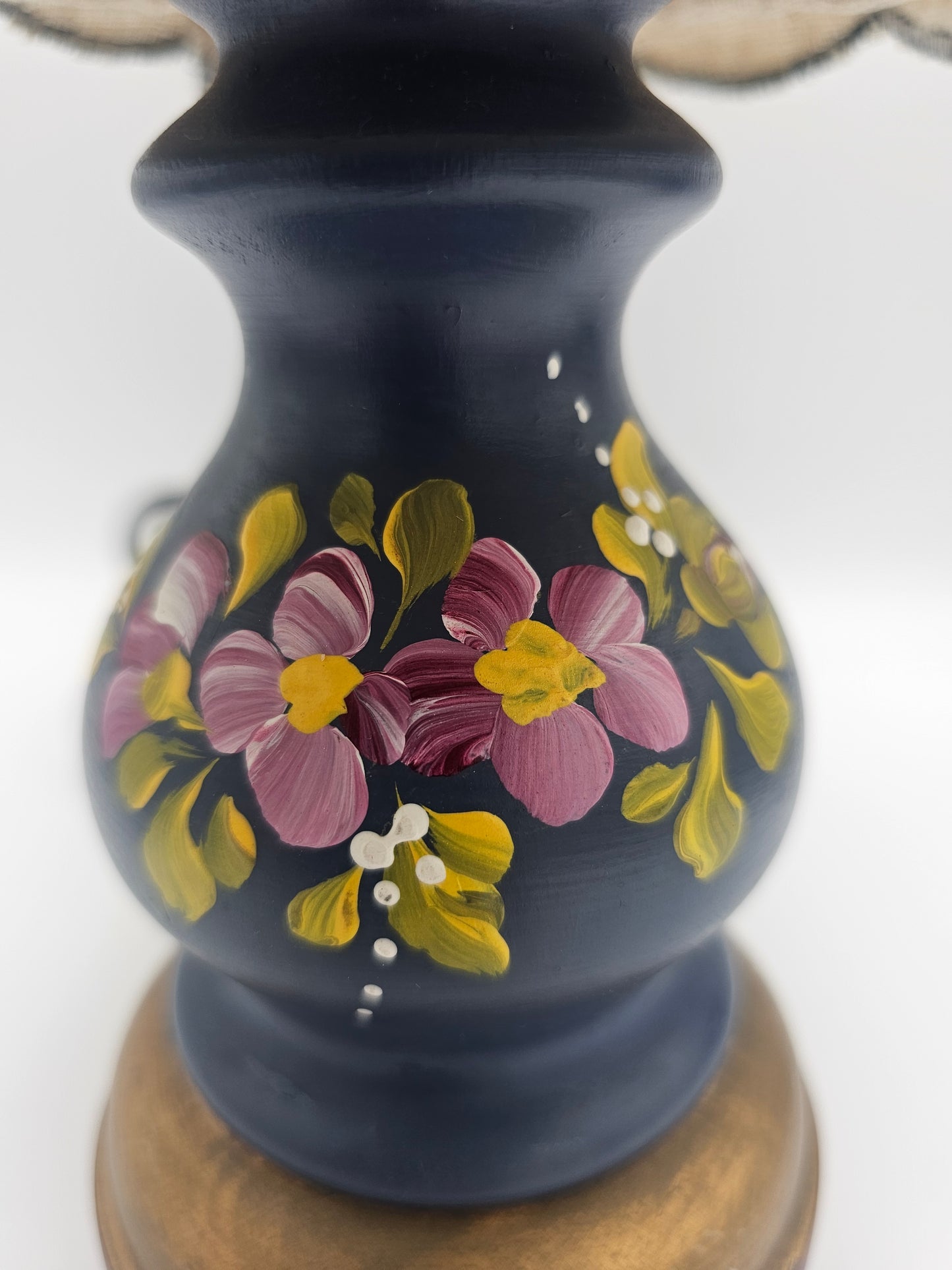 Hand-Painted Bavarian Folk-Art Lamp – “Echt Handarbeit” by Richard Wiesel