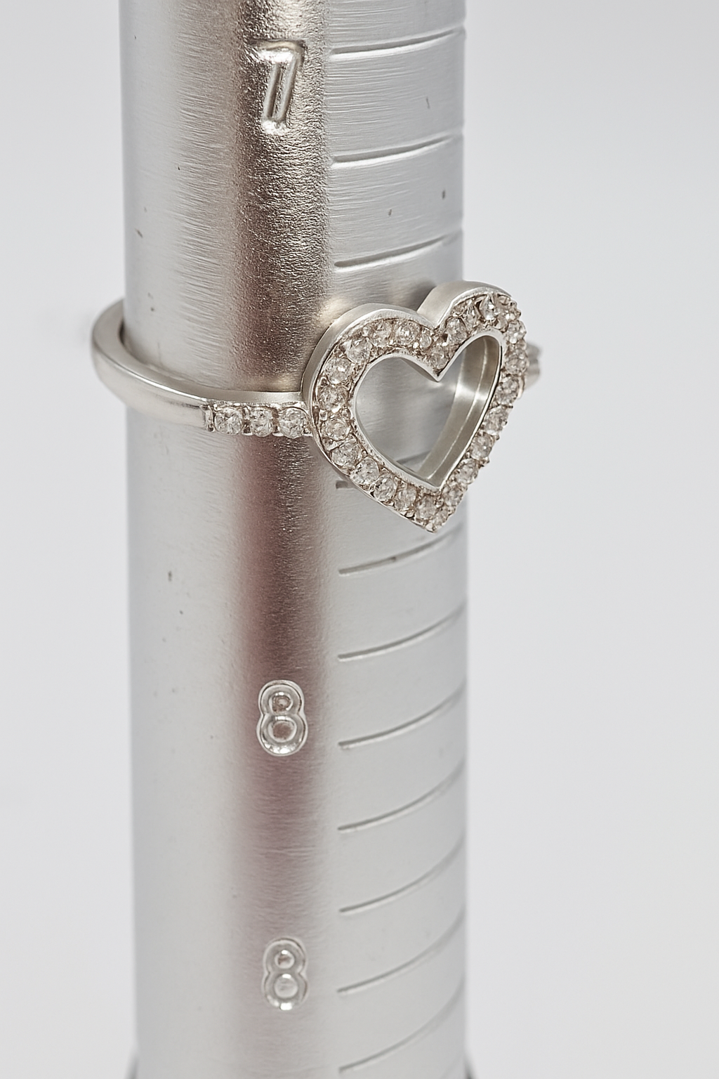 Sterling Silver Open Heart Diamond Ring (0.10 CTW) - Forever Love