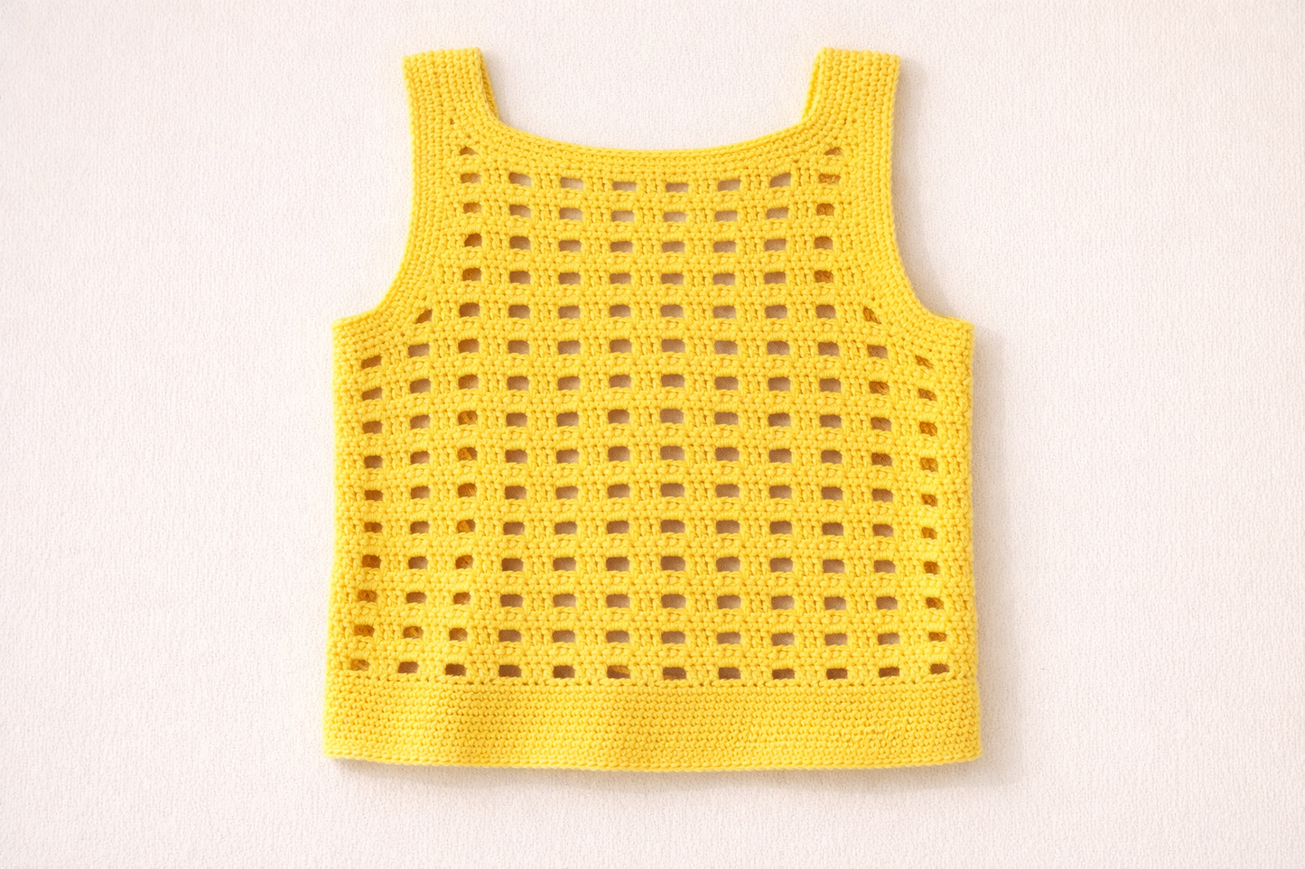Sunshine Crochet Tank Top | Handmade Open Stitch Summer Top | Relaxed Fit L–XL
