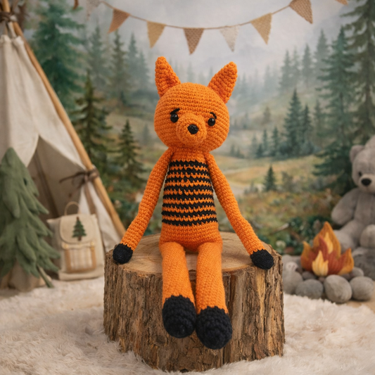 handmade crochet fox plush orange amigurumi stuffed animal by Collective by Christena