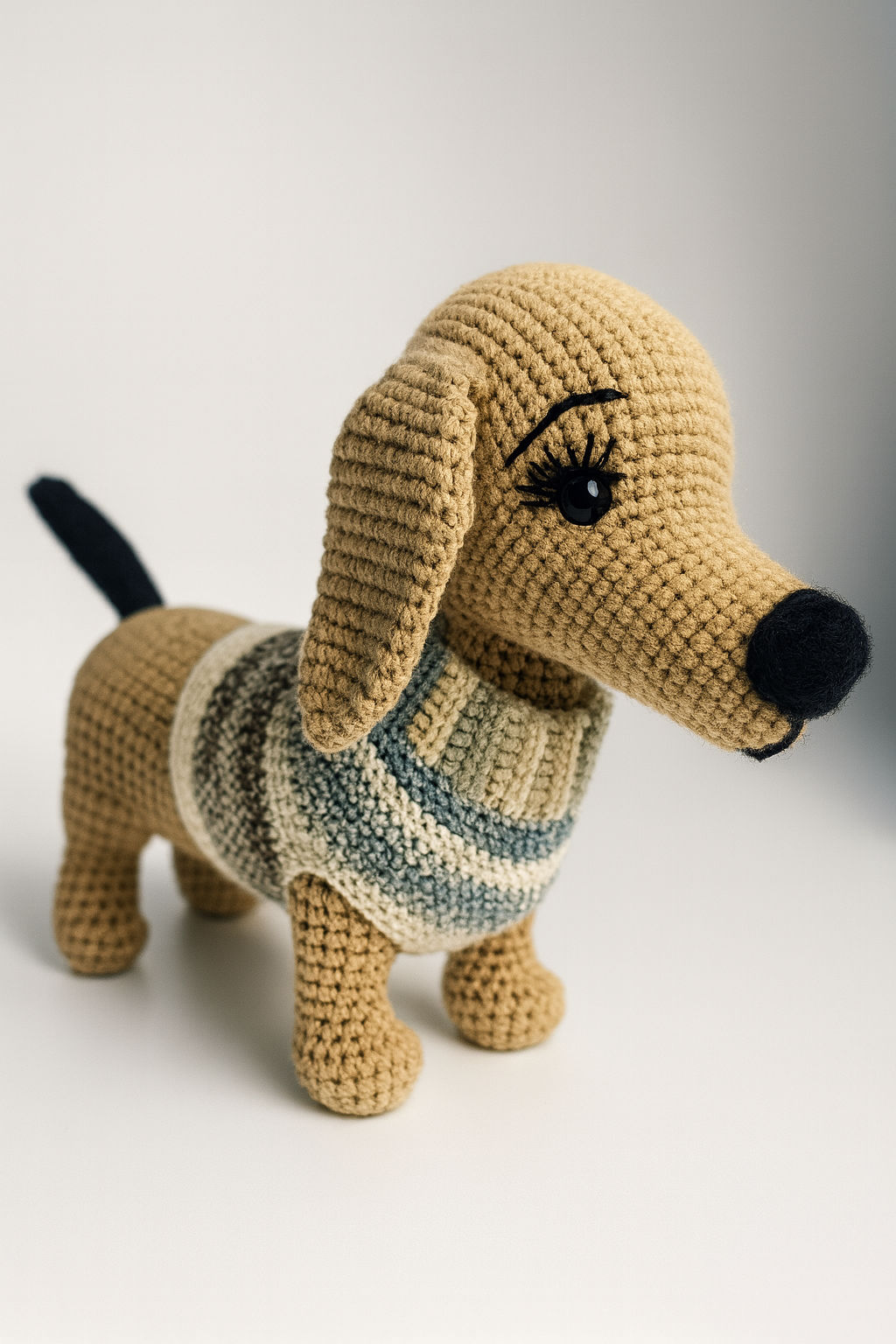Handmade Amigurumi Dog + Removable Crochet Sweater