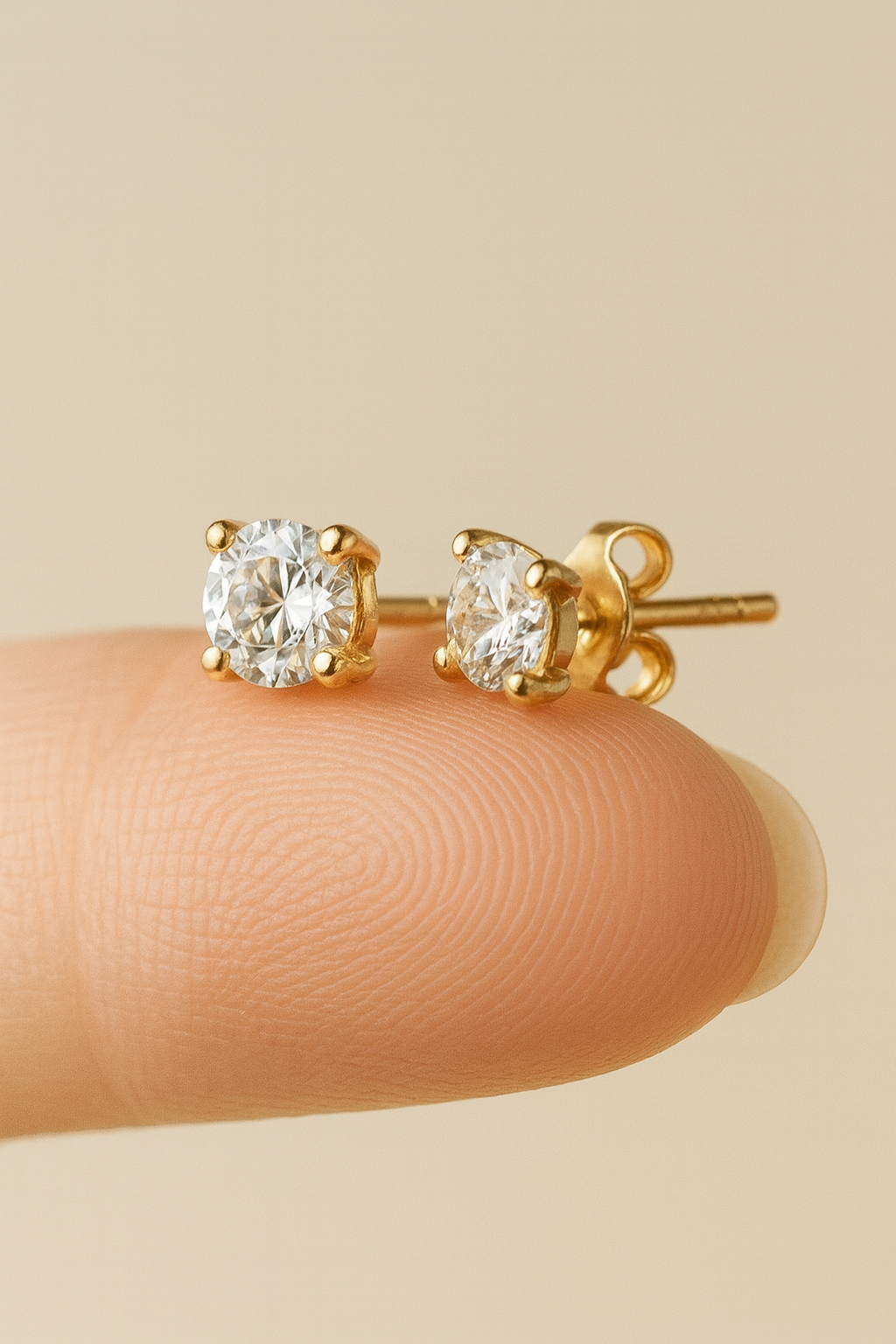 10K Solid Gold Children’s CZ Stud Earrings – Petite Sparkle