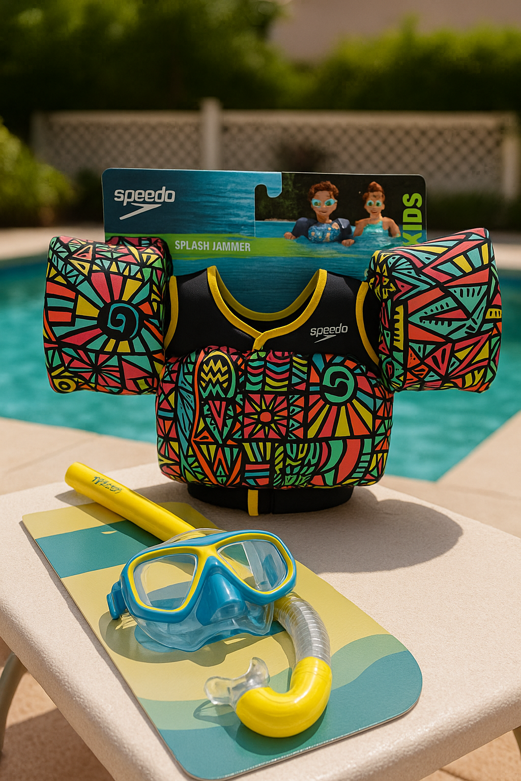 Kids Swim Safety Bundle — Speedo Splash Jammer + Snorkel Set (Ages 3–8)