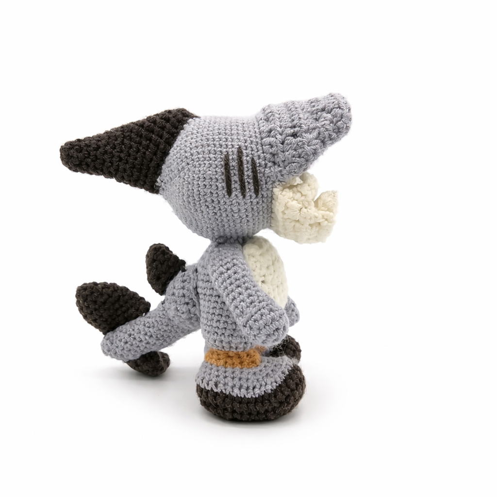 Handmade Crochet Shark Boy Plush – Amigurumi Shark Costume Doll – Ocean Toy Gift