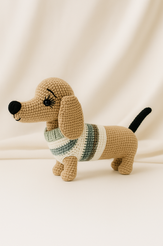 Handmade Amigurumi Dog + Removable Crochet Sweater