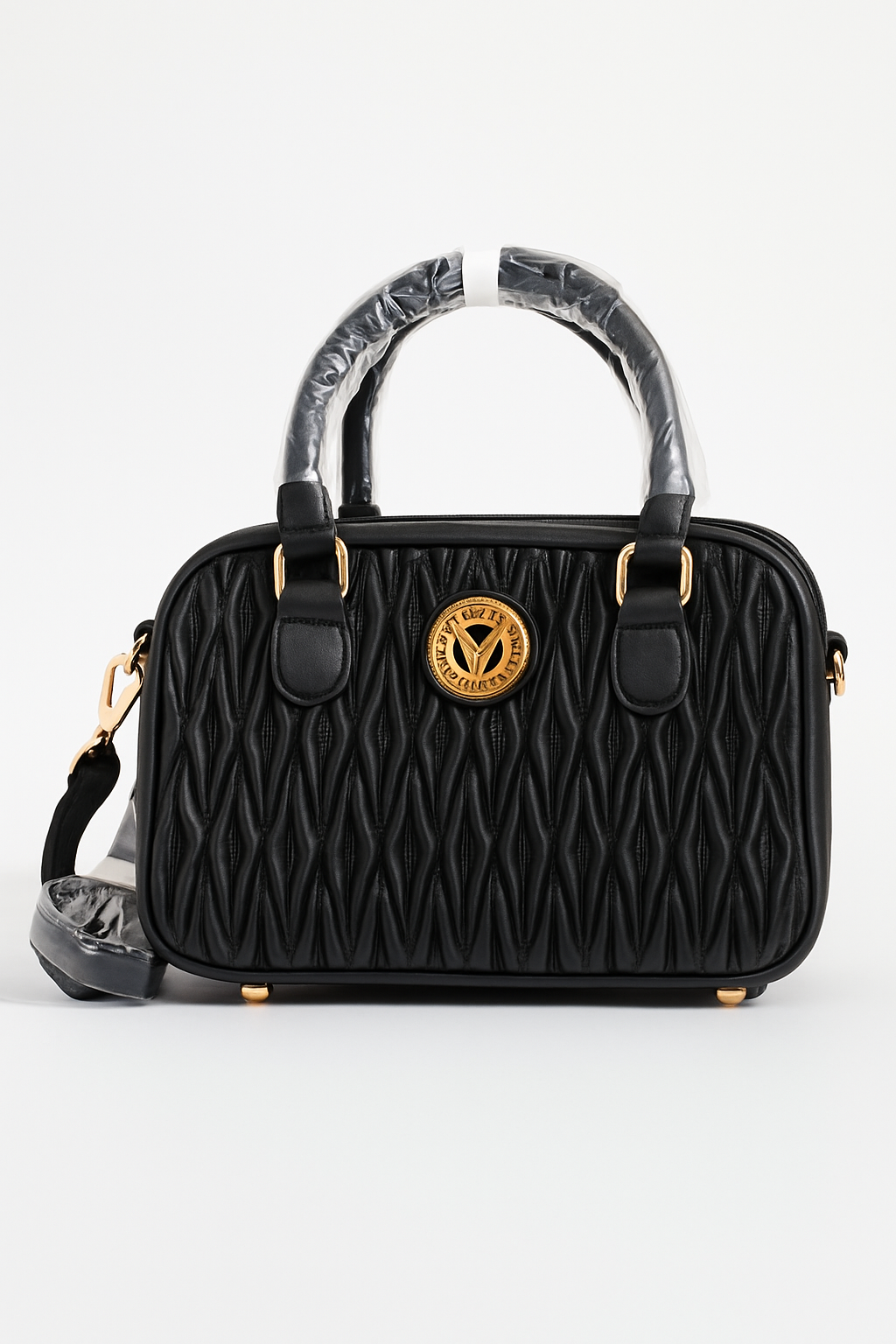 Valentino Orlandi Quilted Black Leather Handbag – Style V-4001G