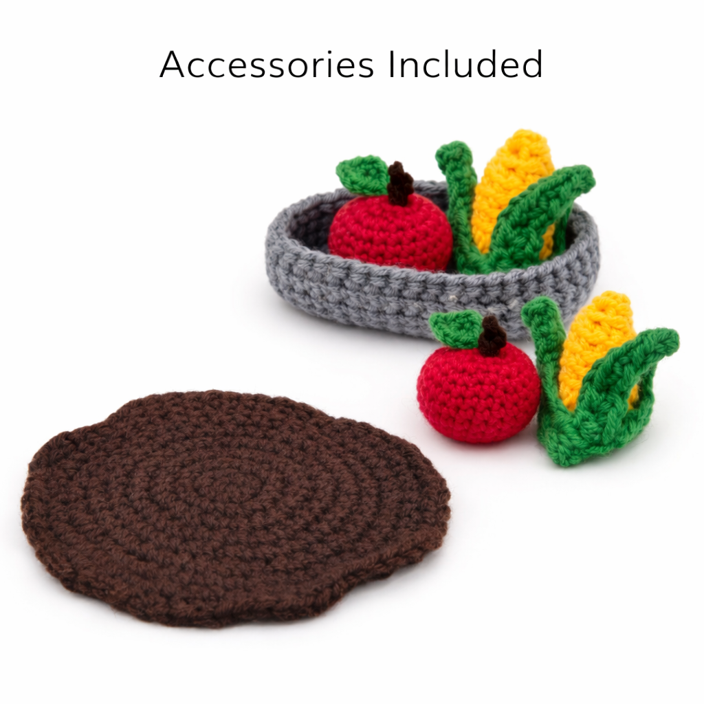 Handmade Crochet Pig Farm Playset with Barn & Accessories