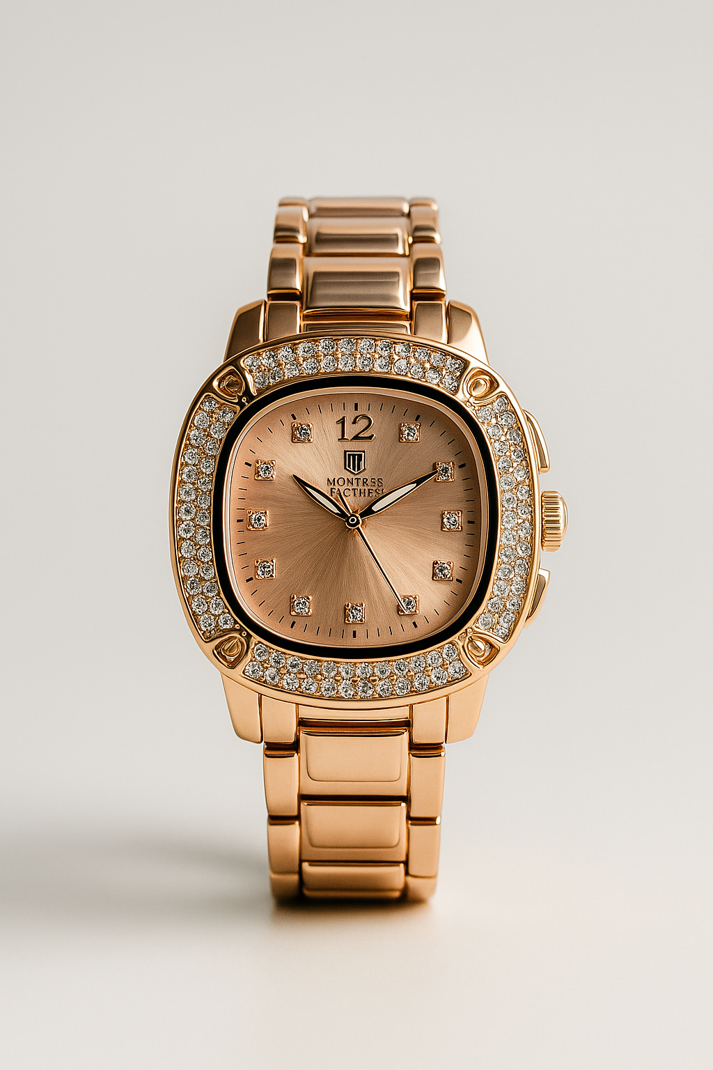 Montres Prestige Rose Gold Crystal-Accented Women’s Watch – MPW-0189