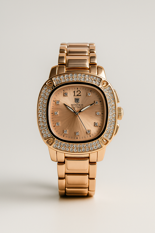 Montres Prestige Rose Gold Crystal-Accented Women’s Watch – MPW-0189