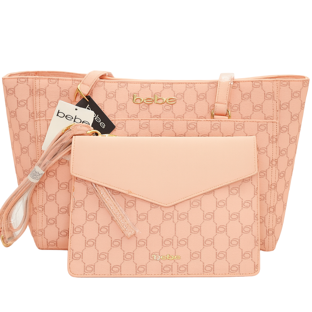 Bebe 2-in-1 Blush Pink Tote & Crossbody Bag Set