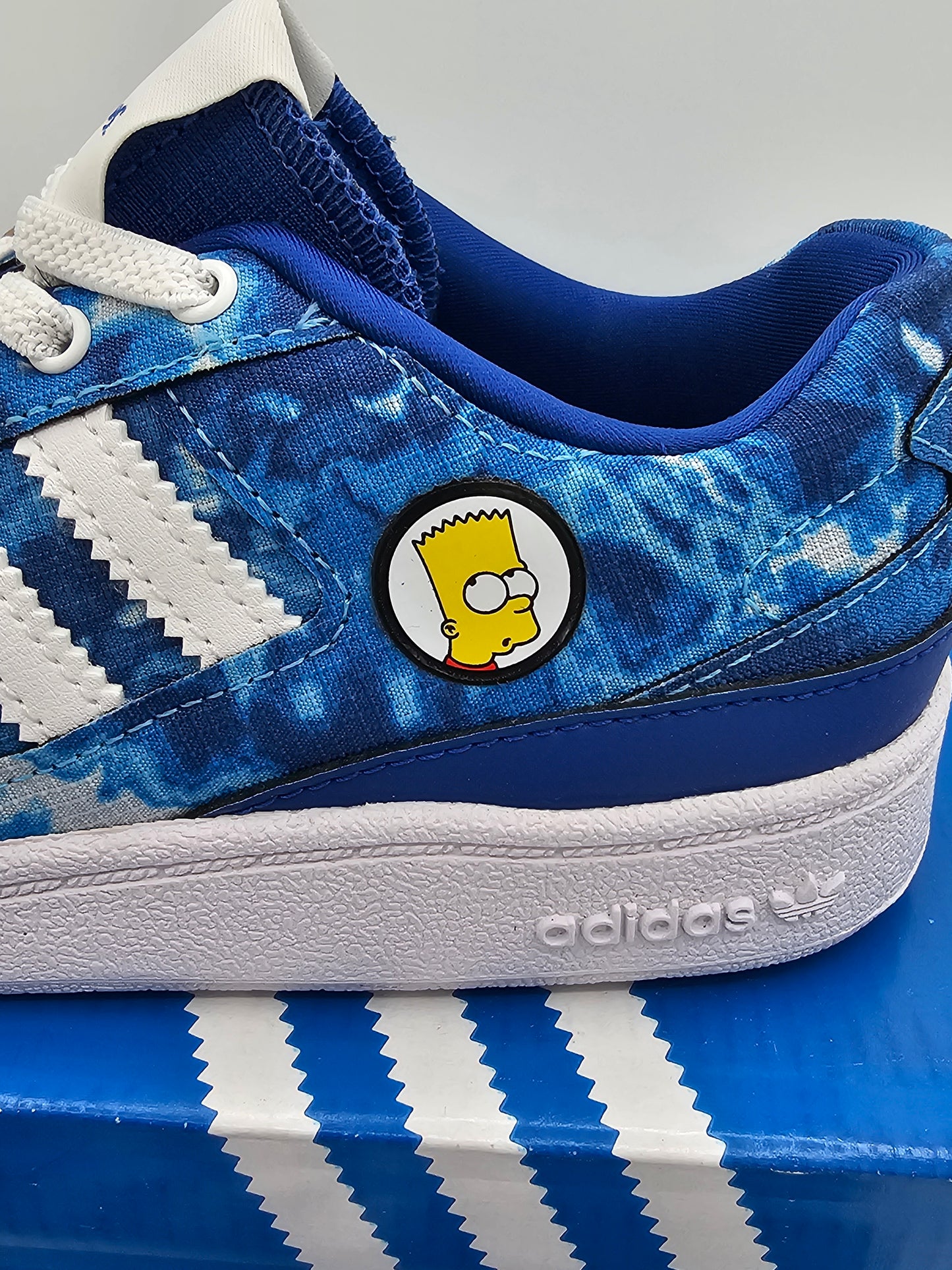 Adidas Forum Low Kids × The Simpsons “Bart Simpson” – Size 12K | Royal Blue Tie-Dye