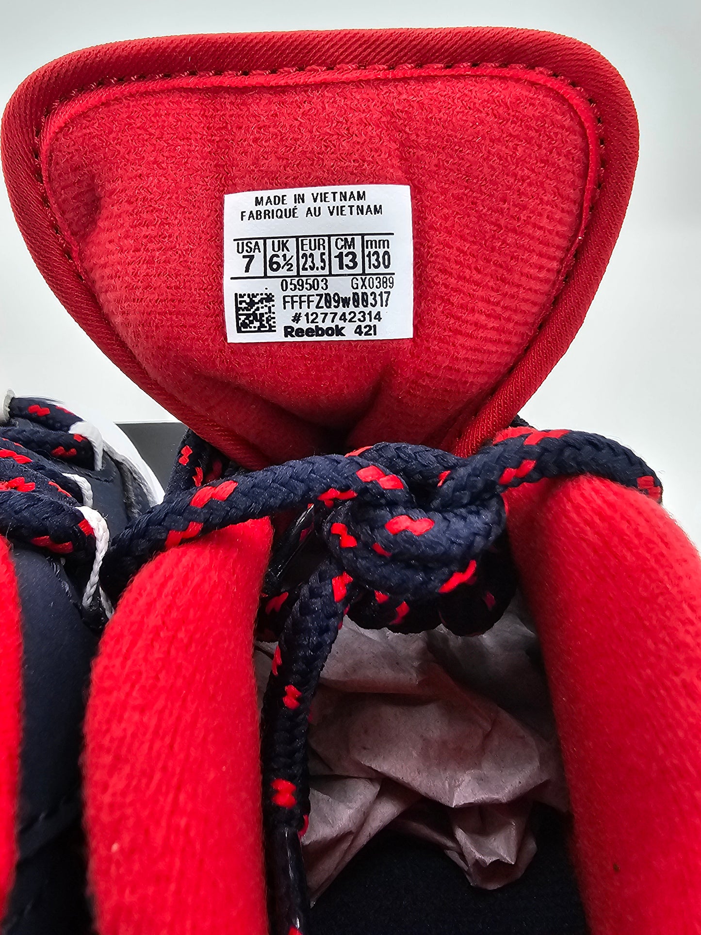 Reebok Question Mid “Olympic” – Infant/Toddler Size 7 | Navy/Red/White | New (Box Wear)