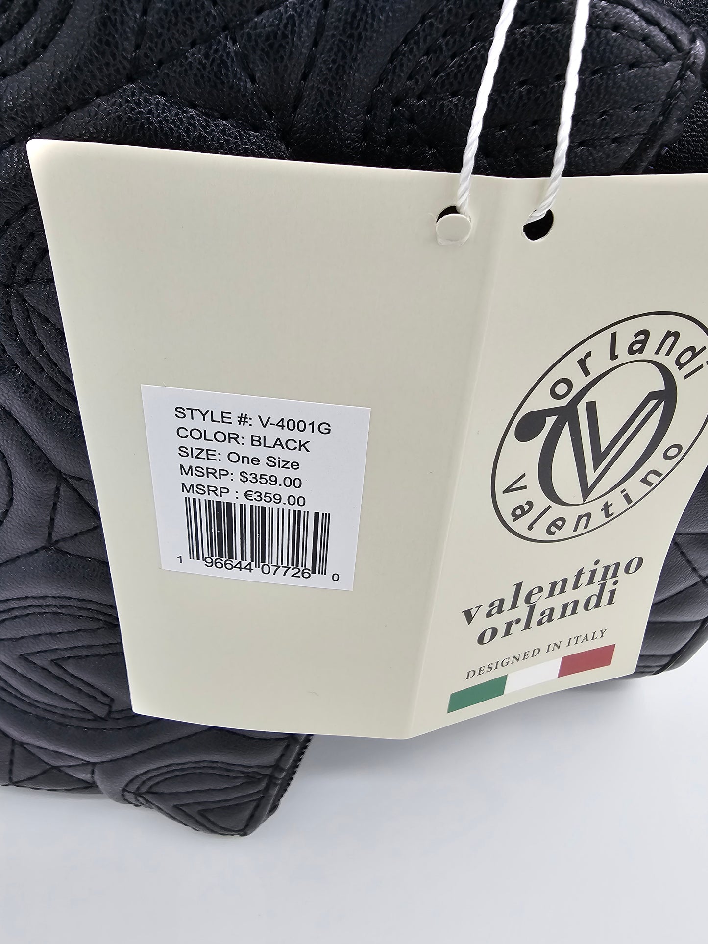 Valentino Orlandi Quilted Black Leather Handbag – Style V-4001G