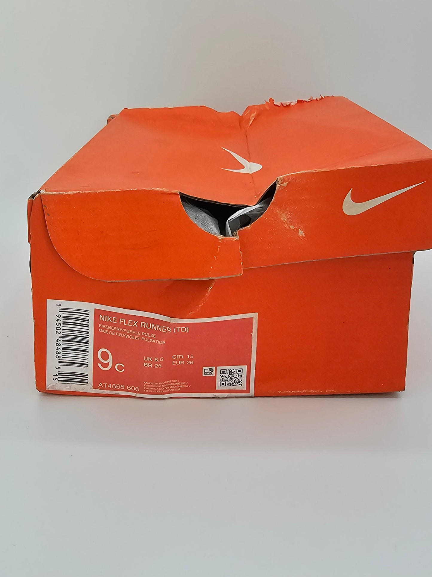 Nike Flex Runner Toddler Shoes – Size 9C | Fireberry/Purple Pulse Ombré | New (Box Damaged)