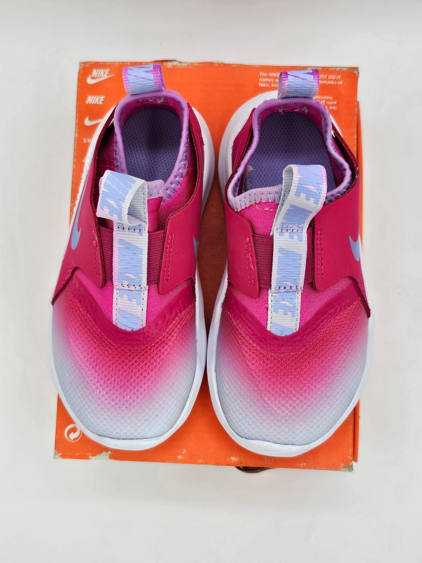 Nike Flex Runner Toddler Shoes – Size 9C | Fireberry/Purple Pulse Ombré | New (Box Damaged)