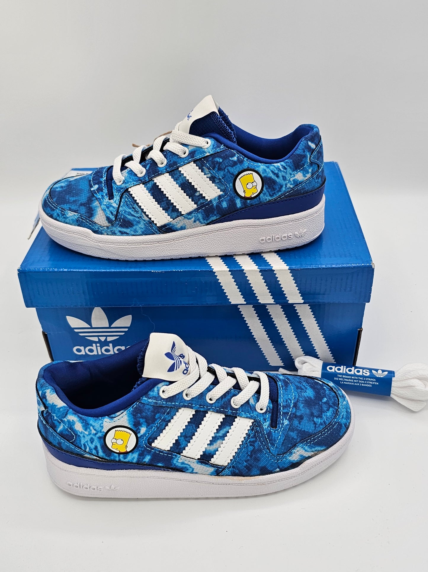 Adidas Forum Low Kids × The Simpsons “Bart Simpson” – Size 12K | Royal Blue Tie-Dye