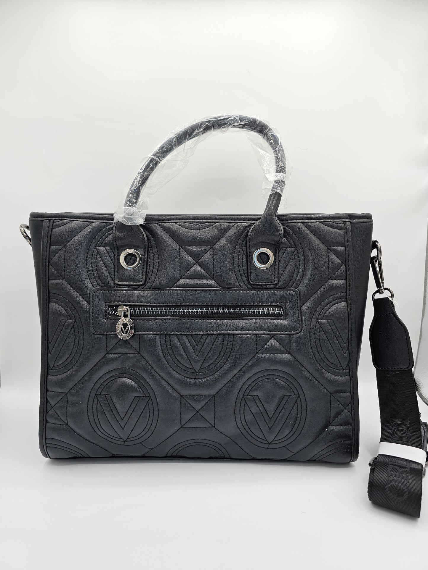 Valentino Orlandi Quilted Black Leather Handbag – Style V-4001G